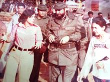 1977 Angola: Fidel Castro Ruz y Celia Sánchez Manduley; con la representante de Planificación Física Arquitecta Gina Rey