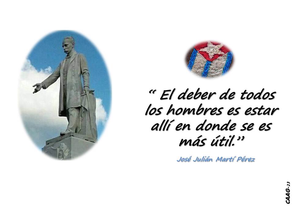 172 Aniversario del natalicio de José Julián Martí Pérez; 28 de enero de 1853 / 19 de mayo de 1895. 172 Aniversario del natalicio de José Julián Martí Pérez; 28 de enero de 1853 / 19 de mayo de 1895.