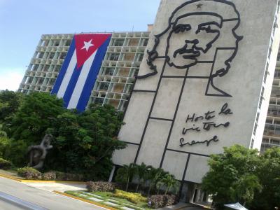 El Che Guevara en la Plaza de la Revolución.
