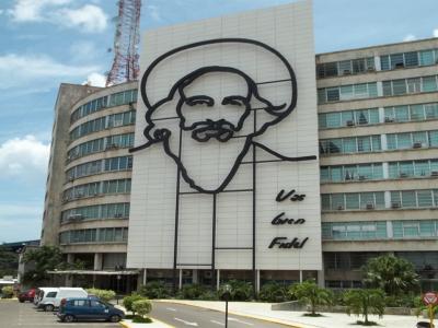 Camilo en la Plaza de la Revolución.