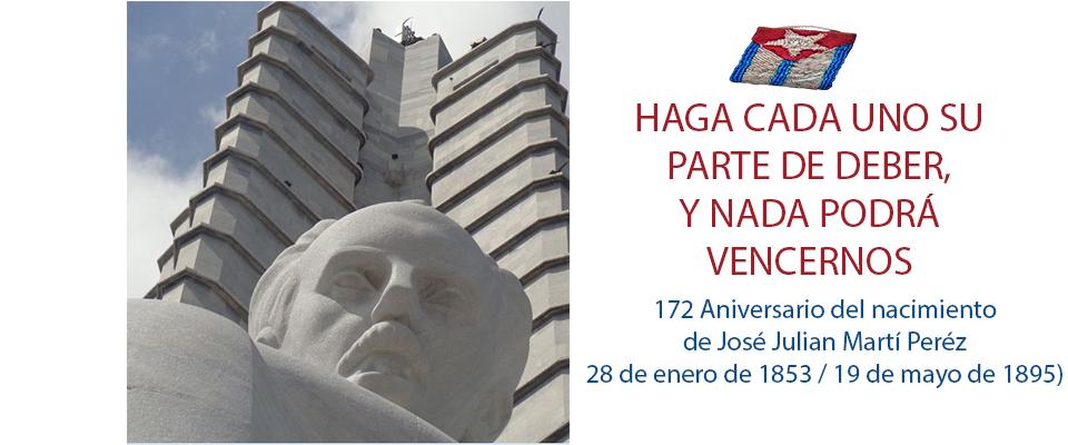 172  Aniversario del nacimiento de José Julián Martí Pérez