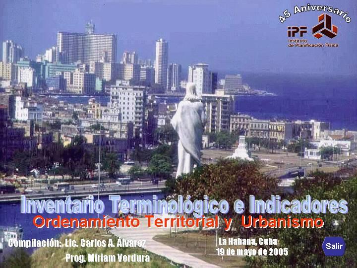 Inventario Terminológico e Indicadores: Ordenamiento Territorial y urbanismo  